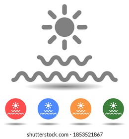 The sun and the sea vector icon, summer concept