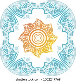 Sun and sea. Vector illustration