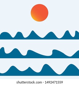 The sun and the sea. Vector illustration