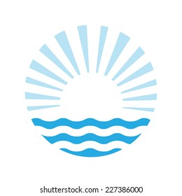 The sun and the sea. Vector logo illustration