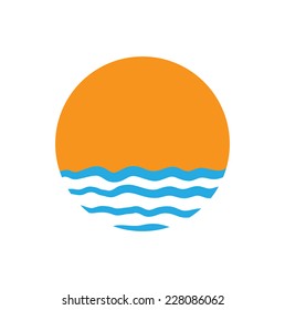 The sun and the sea. Vector logo illustration