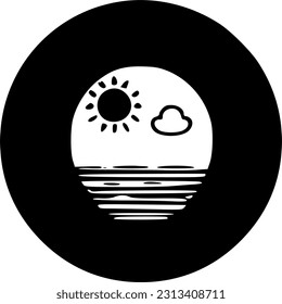 sun and sea water line icon. linear manner sign for mobile concept and web design. dawn, horizon outline vector icon. summer weather symbol, logo illustration. vector artwork