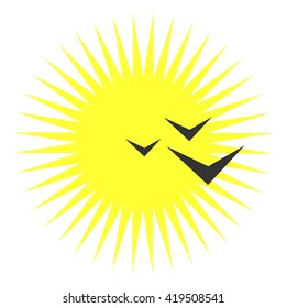 Sun with seagulls