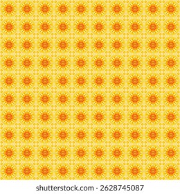 Sun Seamless background. Ideal for women's and men's clothing, children's clothing, home decor. Vector illustration