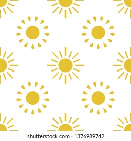 Sun seamless pattern background. For textile and fabric, cover, print on clothes. Ether sign. 