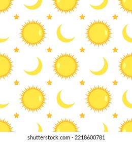 Sun seamless pattern background Vector Image