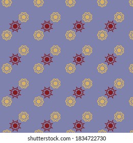Sun seamless pattern on purple background can be used as background, wallpaper, web and etc.