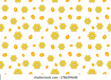 sun seamless pattern, summer wallpaper, white background, vector illustration flat design