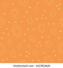 sun seamless pattern vector. Cartoon seamless pattern with sun. Cute vector colorful seamless pattern.