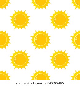 Sun seamless pattern.Business concept vector illustration.Flat design of sun symbol.