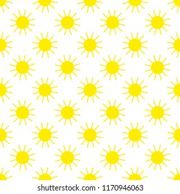 Sun Seamless Vector Pattern. / The whole image is repeatable, and smaller tiles to fill smaller areas.