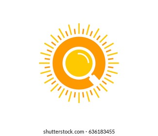 Sun Search Icon Logo Design Element