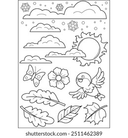 sun season coloring book page for kids and adults creative coloring mindful relaxation activity