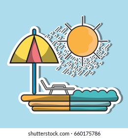 sun seat with umbrella to vacation