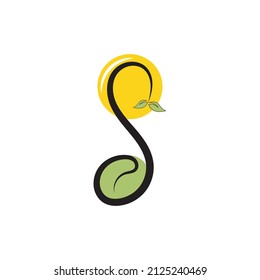 sun seed leaf icon vector illustration template design