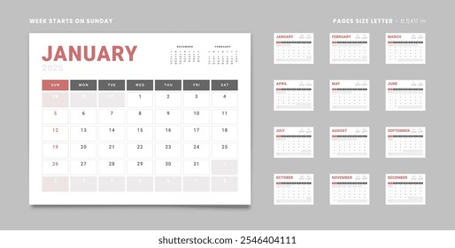 SUN Set Calendar Frame GreyR-Or 2Month