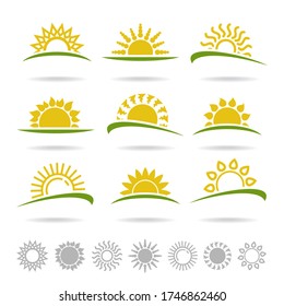 El sol. Sol de icono de colección. Vector