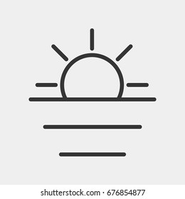 Sun set  icon illustration isolated vector sign symbol