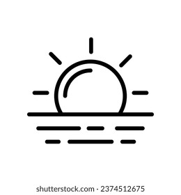 Sun Set icon isolate white background vector stock illustration