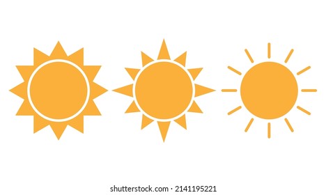 Sun set icon with rays. Vector illustration of a weather forecast. Clear weather symbol