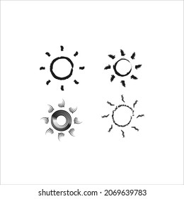 símbolo del vector de icono de conjunto de sol