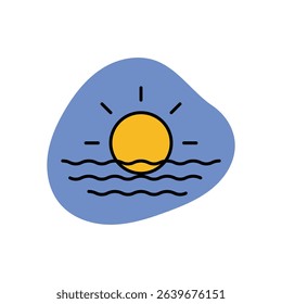 Sun Set Icon vector stock illustration