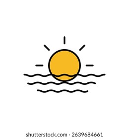 Sun Set Icon vector stock illustration