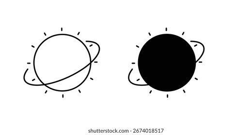 Icono de la puesta del sol con el fondo blanco Ilustración de stock de Vector