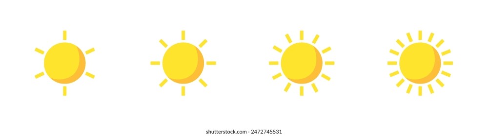 Sun Set Icons. Flat style. Vector icons.