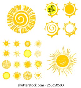 sun set isolated on White background. Vector illustration
