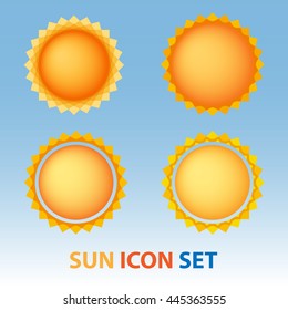 Sun set logo icon concept. Sun burst star logo symbol.   summer, nature, sky, summer. Vector illustration.