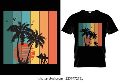 Sun set Ocean T-shirt design