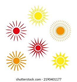 Die Sonne setzt sich im Retro-Stil ein. Circle Frame Set. Vektorgrafik. Stockbild. 
