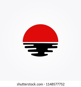 sun set and sun rise logo japan style