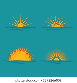 Sun set vector design, sun icon