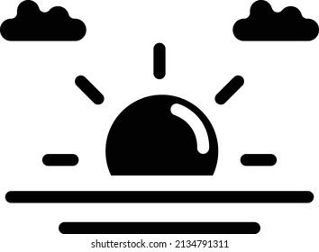 Sun Set Vector Icon Design Illustration
