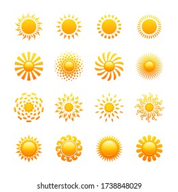 Sun. Set of vector logo templates. Stylish and elegant elements for design