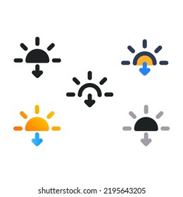 Sun Set Weather Forecast Icon