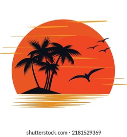 The sun sets on the sea