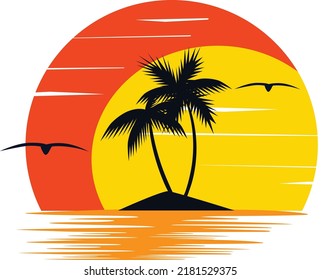 The sun sets on the sea