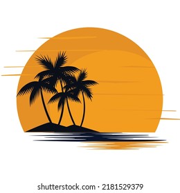 The sun sets on the sea