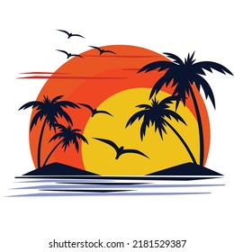 El sol se pone en el mar