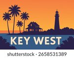As the sun sets over Key West, the island transforms into a tranquil paradise, with vibrant hues of orange and pink reflecting off the ocean