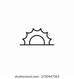 Vector de signo de icono de horizonte de puesta de sol