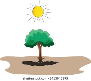 Sun shadow effect vector illustration