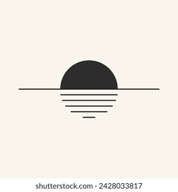 Sun Shadow Vintage Logo Design Vektor