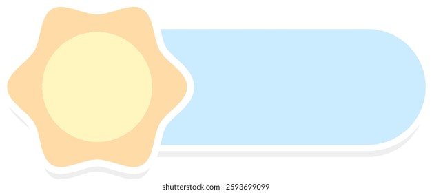 Sun Shape Paper Sticker Vector Illustration