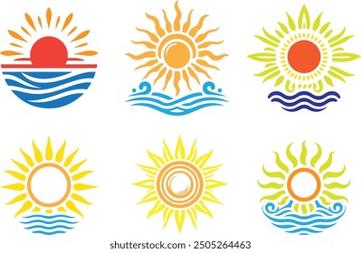 Sun shape. Template vector stock illustration