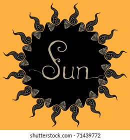 sun shape with typography
