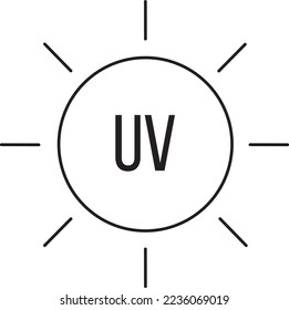 Sun shape UV sign on a white background